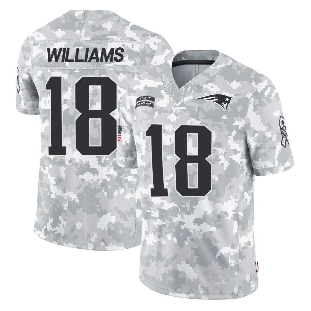 Parkc NE.Patriots #18 Kyle Williams Player Arctic Camo Salute To Service Limited Game Stitched Jerseys