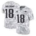 Parkc NE.Patriots #18 Kyle Williams Player Arctic Camo Salute To Service Limited Game Stitched Jerseys