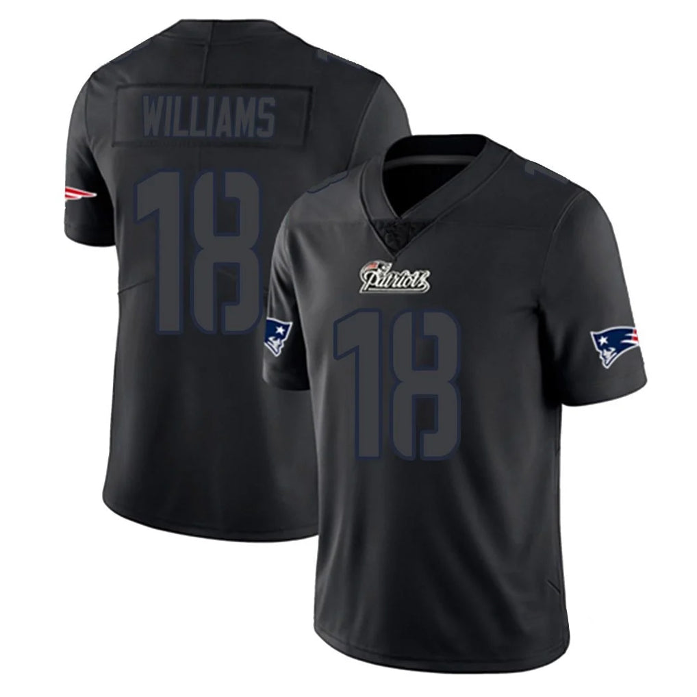 Parkc NE.Patriots #18 Kyle Williams Player Black Impact LImited Home Game Stitched Jerseys
