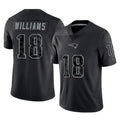 Parkc NE.Patriots #18 Kyle Williams Player Black Reflective LImited Home Game Stitched Jerseys
