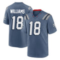Parkc NE.Patriots #18 Kyle Williams Player Blue Rivalries Collection Home Game Stitched Jerseys