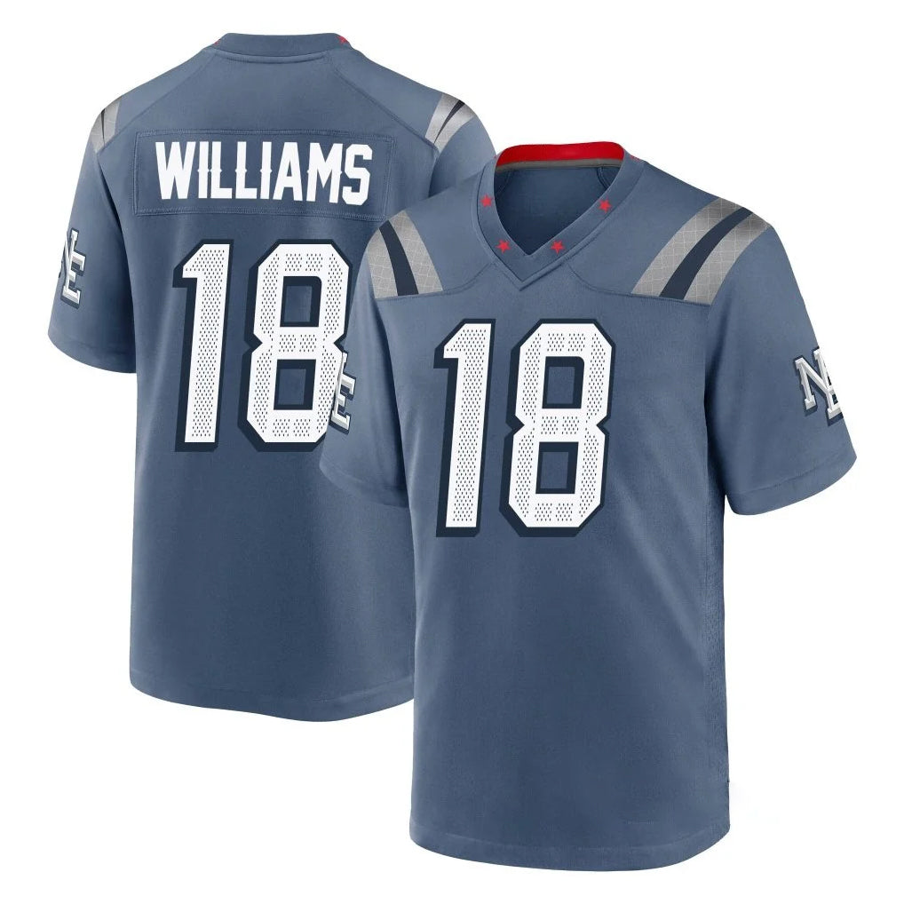 Parkc NE.Patriots #18 Kyle Williams Player Blue Rivalries Collection Home Game Stitched Jerseys