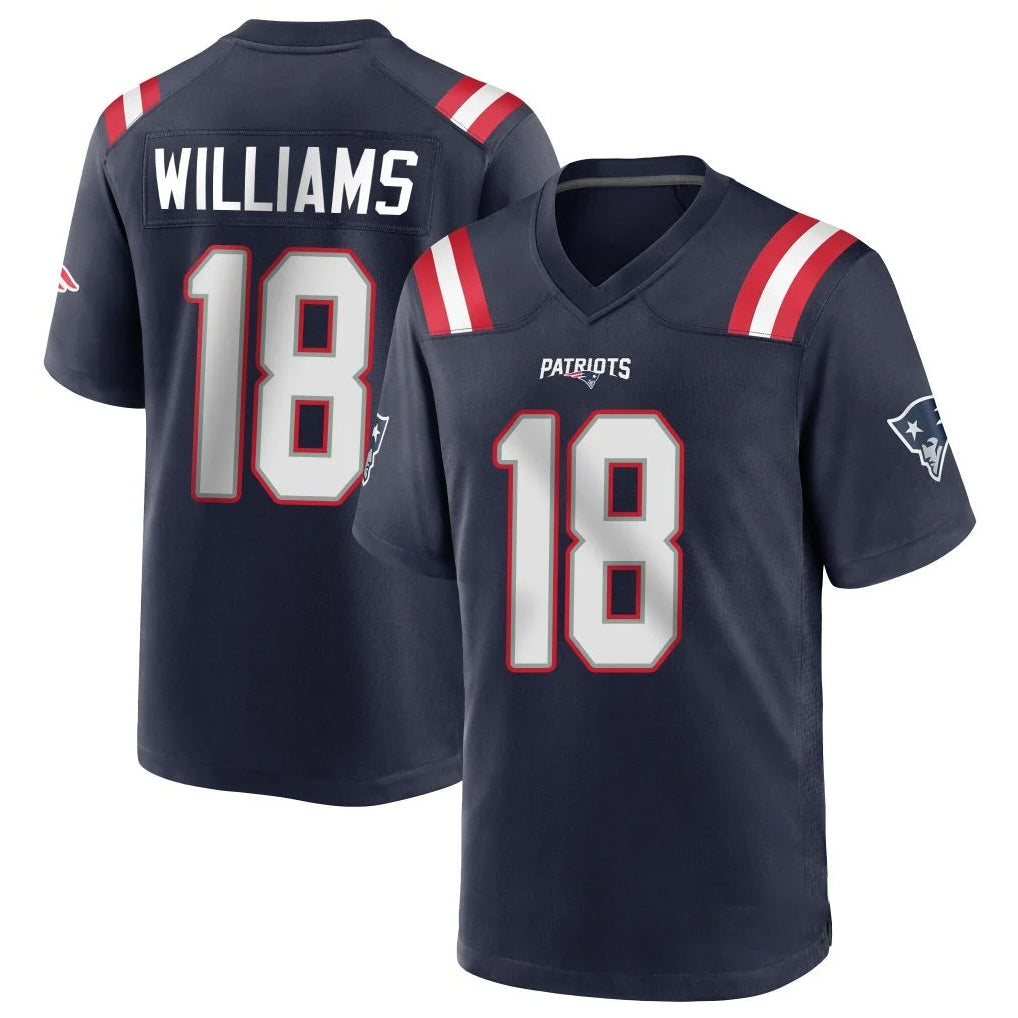 Parkc NE.Patriots #18 Kyle Williams Player Navy Home Game Stitched Jerseys