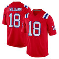 Parkc NE.Patriots #18 Kyle Williams Player Red Home Game Stitched Jerseys
