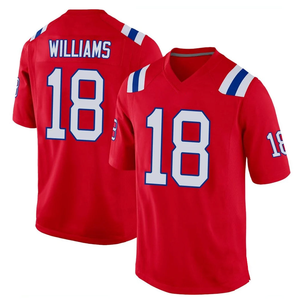 Parkc NE.Patriots #18 Kyle Williams Player Red Home Game Stitched Jerseys