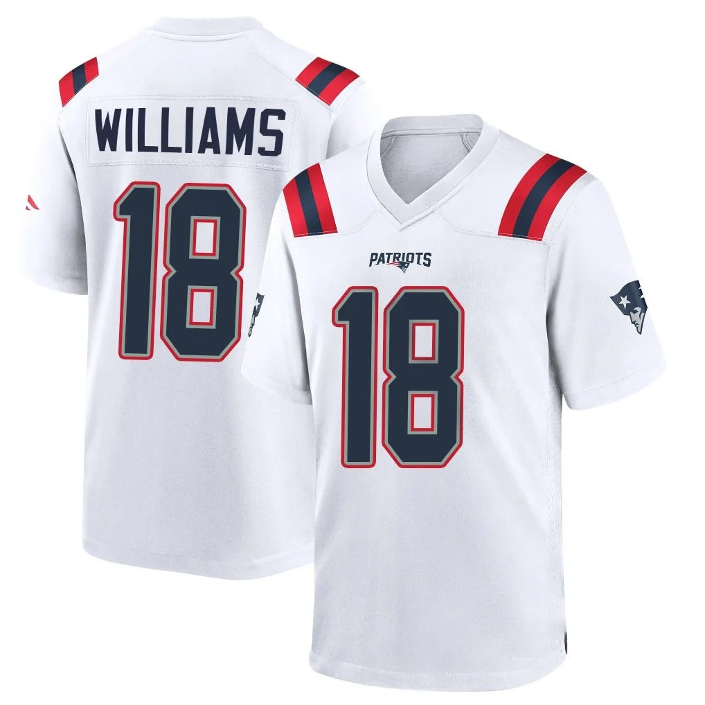 Parkc NE.Patriots #18 Kyle Williams Player White Home Game Stitched Jerseys