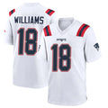 Parkc NE.Patriots #18 Kyle Williams Player White Home Game Stitched Jerseys