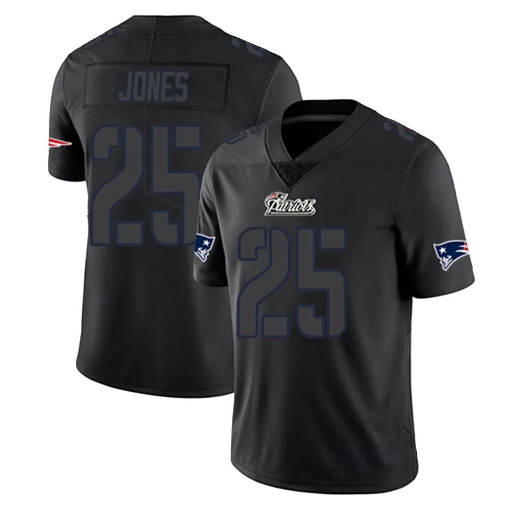 Parkc NE.Patriots #25 Marcus Jones Player Black Impact LImited Home Game Stitched Jerseys