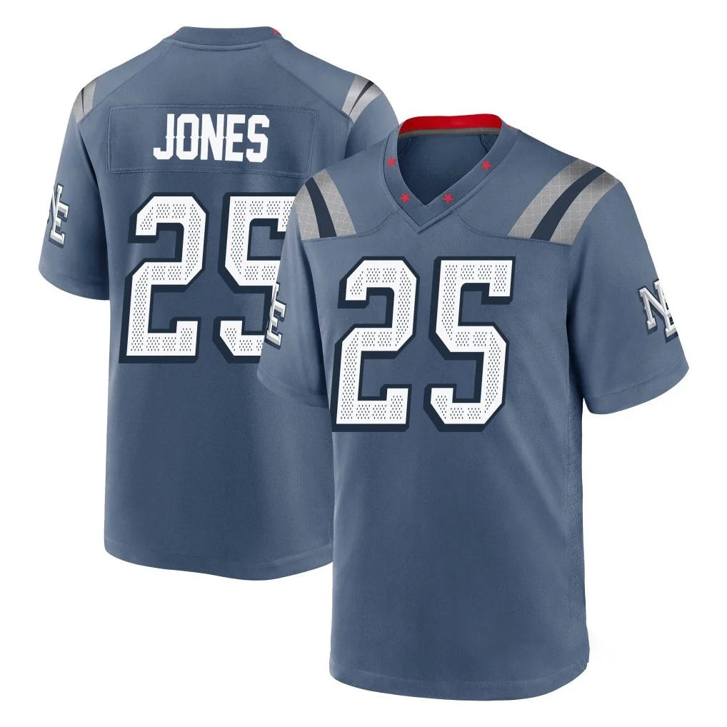 Parkc NE.Patriots #25 Marcus Jones Player Blue Rivalries Collection Home Game Stitched Jerseys