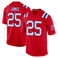 Parkc NE.Patriots #25 Marcus Jones Player Red Home Game Stitched Jerseys