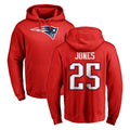 Parkc NE.Patriots #25 Marcus Jones Player Red LOGO Pullover Hoodies Home Game Stitched Jerseys