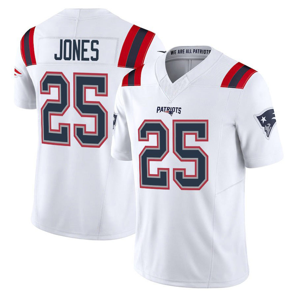 Parkc NE.Patriots #25 Marcus Jones Player White Limited Vapor F.U.S.E. Home Game Stitched Jerseys