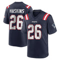 Parkc NE.Patriots #26 Hassan Haskins Navy Home Game Stitched Jerseys