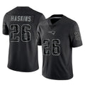 Parkc NE.Patriots #26 Hassan Haskins Player Black Reflective LImited Home Game Stitched Jerseys