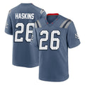 Parkc NE.Patriots #26 Hassan Haskins Player Blue Rivalries Collection Home Game Stitched Jerseys
