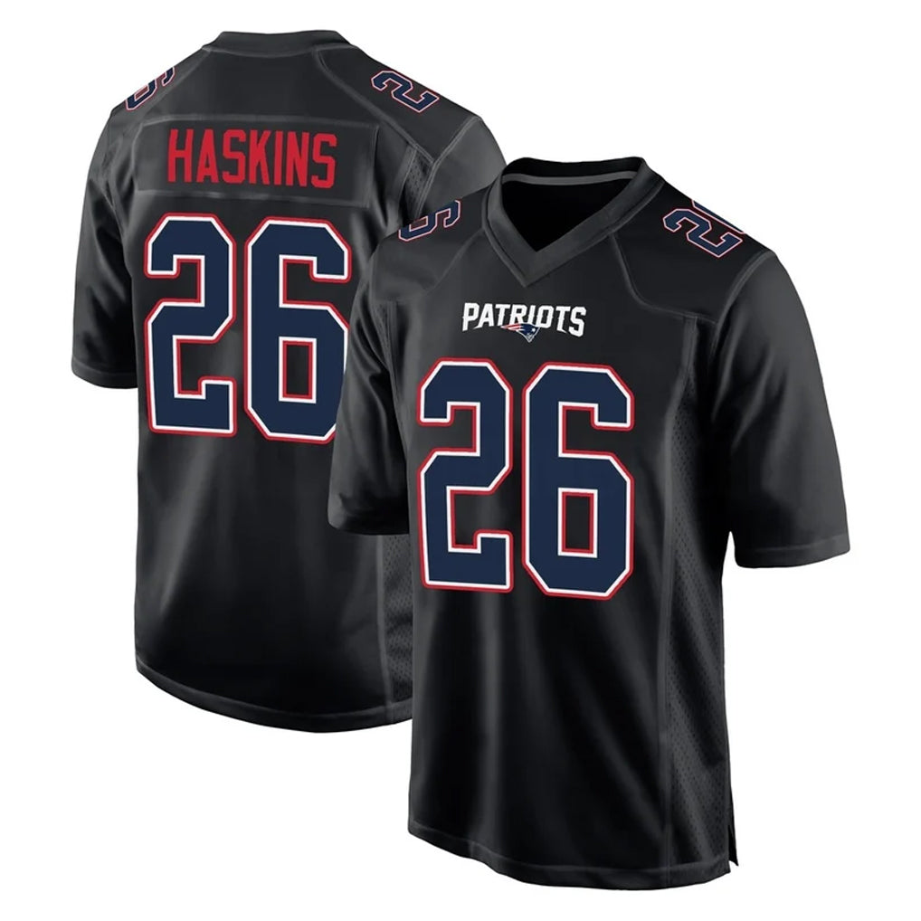 Parkc NE.Patriots #26 Hassan Haskins Player Carbon Fashion Limited Home Game Stitched Jerseys