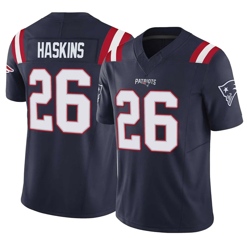 Parkc NE.Patriots #26 Hassan Haskins Player Navy Limited Vapor F.U.S.E. Home Game Stitched Jerseys