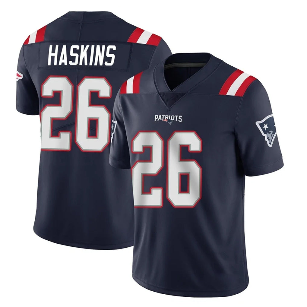 Parkc NE.Patriots #26 Hassan Haskins Player Navy Vapor Untouchable Home Game Stitched Jerseys