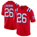 Parkc NE.Patriots #26 Hassan Haskins Player Red Home Game Stitched Jerseys
