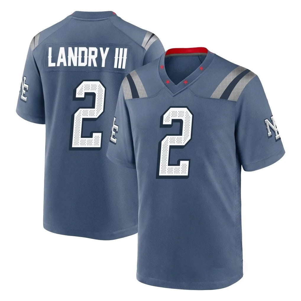 Parkc NE.Patriots #2 Harold Landry III Player Blue Rivalries Collection Home Game Stitched Jerseys