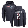 Parkc NE.Patriots #2 Harold Landry III Player Navy LOGO Pullover Hoodies Home Game Stitched Jerseys
