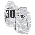 Parkc NE.Patriots #30 Jam Miller Player Arctic Camo Salute to Service Pullover Hoodies Limited Game Stitched Jerseys