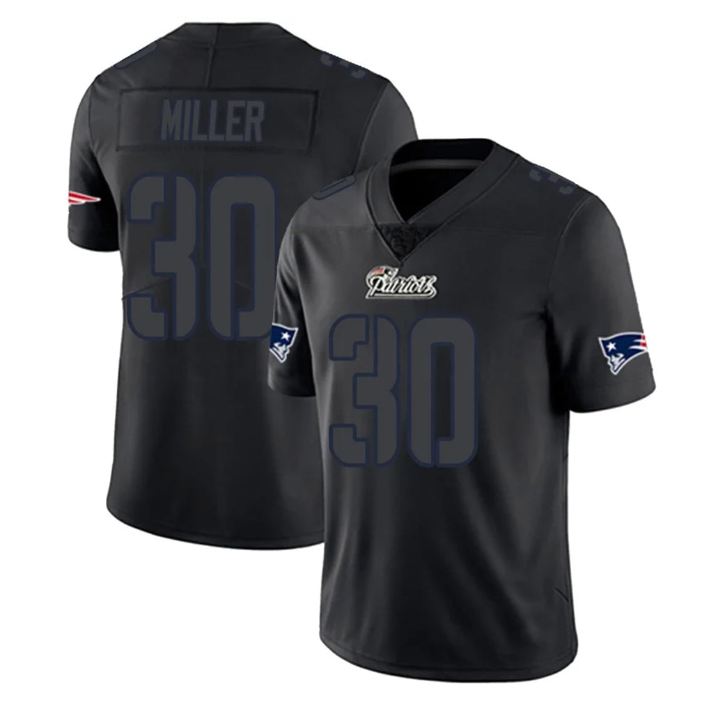Parkc NE.Patriots #30 Jam Miller Player Black Impact LImited Home Game Stitched Jerseys