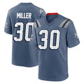 Parkc NE.Patriots #30 Jam Miller Player Blue Rivalries Collection Home Game Stitched Jerseys