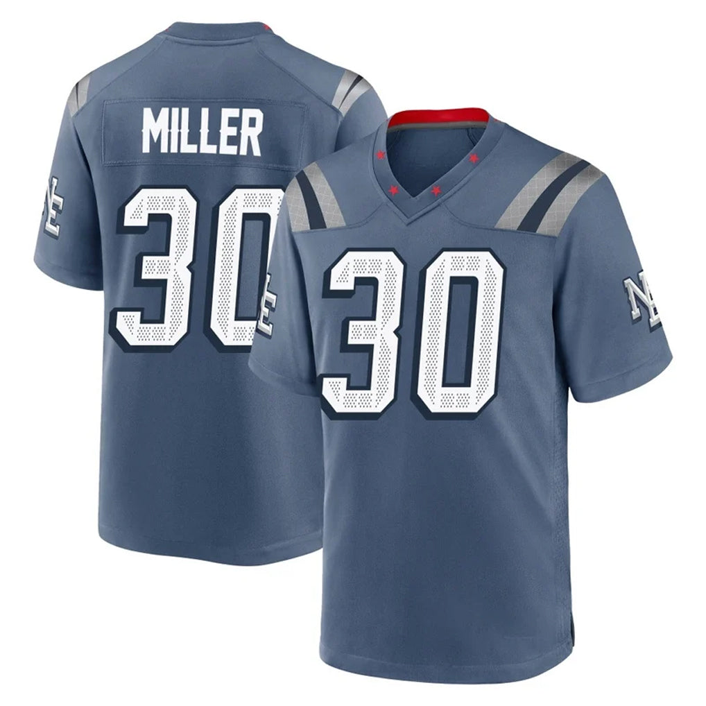 Parkc NE.Patriots #30 Jam Miller Player Blue Rivalries Collection Home Game Stitched Jerseys