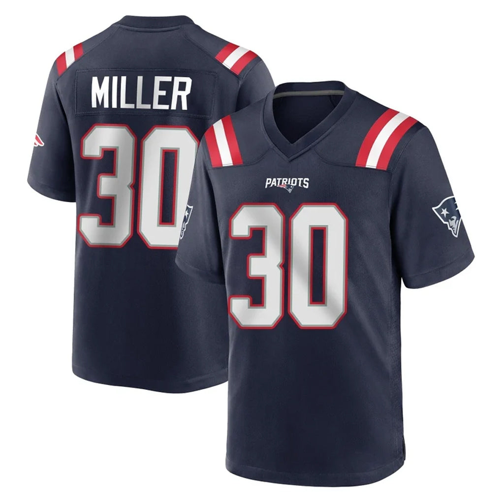 Parkc NE.Patriots #30 Jam Miller Player Navy Home Game Stitched Jerseys
