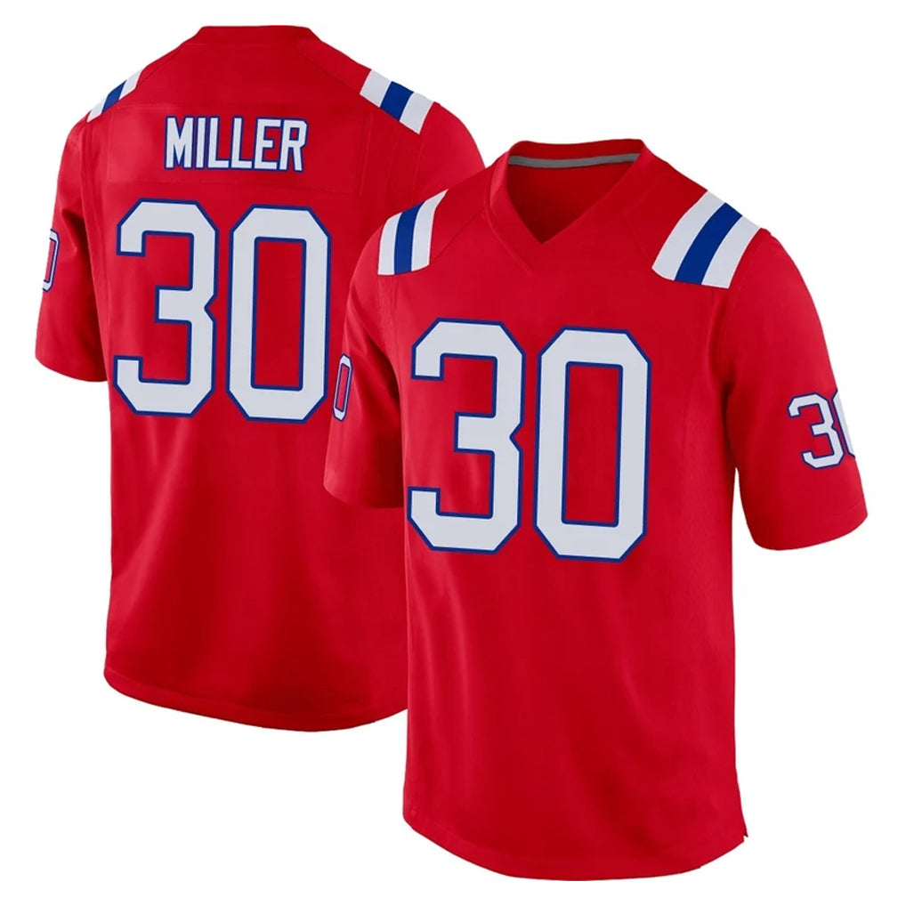 Parkc NE.Patriots #30 Jam Miller Player Red Home Game Stitched Jerseys
