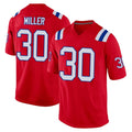 Parkc NE.Patriots #30 Jam Miller Player Red Home Game Stitched Jerseys