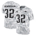 Parkc NE.Patriots #32 TreVeyon Henderson Player Arctic Camo Salute To Service Limited Game Stitched Jerseys