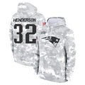 Parkc NE.Patriots #32 TreVeyon Henderson Player Arctic Camo Salute to Service Pullover Hoodies Limited Game Stitched Jerseys