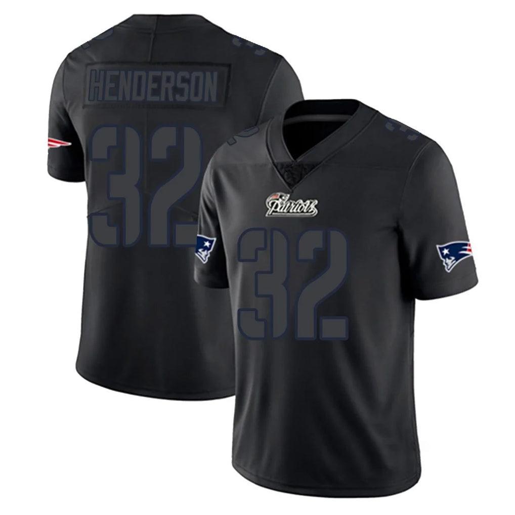 Parkc NE.Patriots #32 TreVeyon Henderson Player Black Impact LImited Home Game Stitched Jerseys