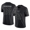 Parkc NE.Patriots #32 TreVeyon Henderson Player Black Reflective LImited Home Game Stitched Jerseys