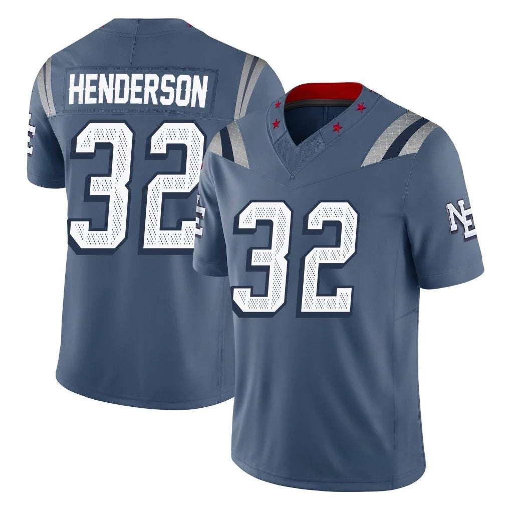 Parkc NE.Patriots #32 TreVeyon Henderson Player Blue Limited Rivalries Collection Home Game Stitched Jerseys
