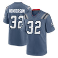 Parkc NE.Patriots #32 TreVeyon Henderson Player Blue Rivalries Collection Home Game Stitched Jerseys