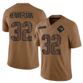Parkc NE.Patriots #32 TreVeyon Henderson Player Brown Salute To Service Limited Stitched Jerseys