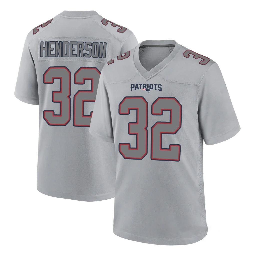 Parkc NE.Patriots #32 TreVeyon Henderson Player Gray Fashion Limited Home Game Stitched Jerseys