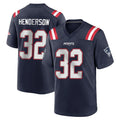 Parkc NE.Patriots #32 TreVeyon Henderson Player Navy Home Game Stitched Jerseys
