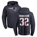 Parkc NE.Patriots #32 TreVeyon Henderson Player Navy LOGO Pullover Hoodies Home Game Stitched Jerseys