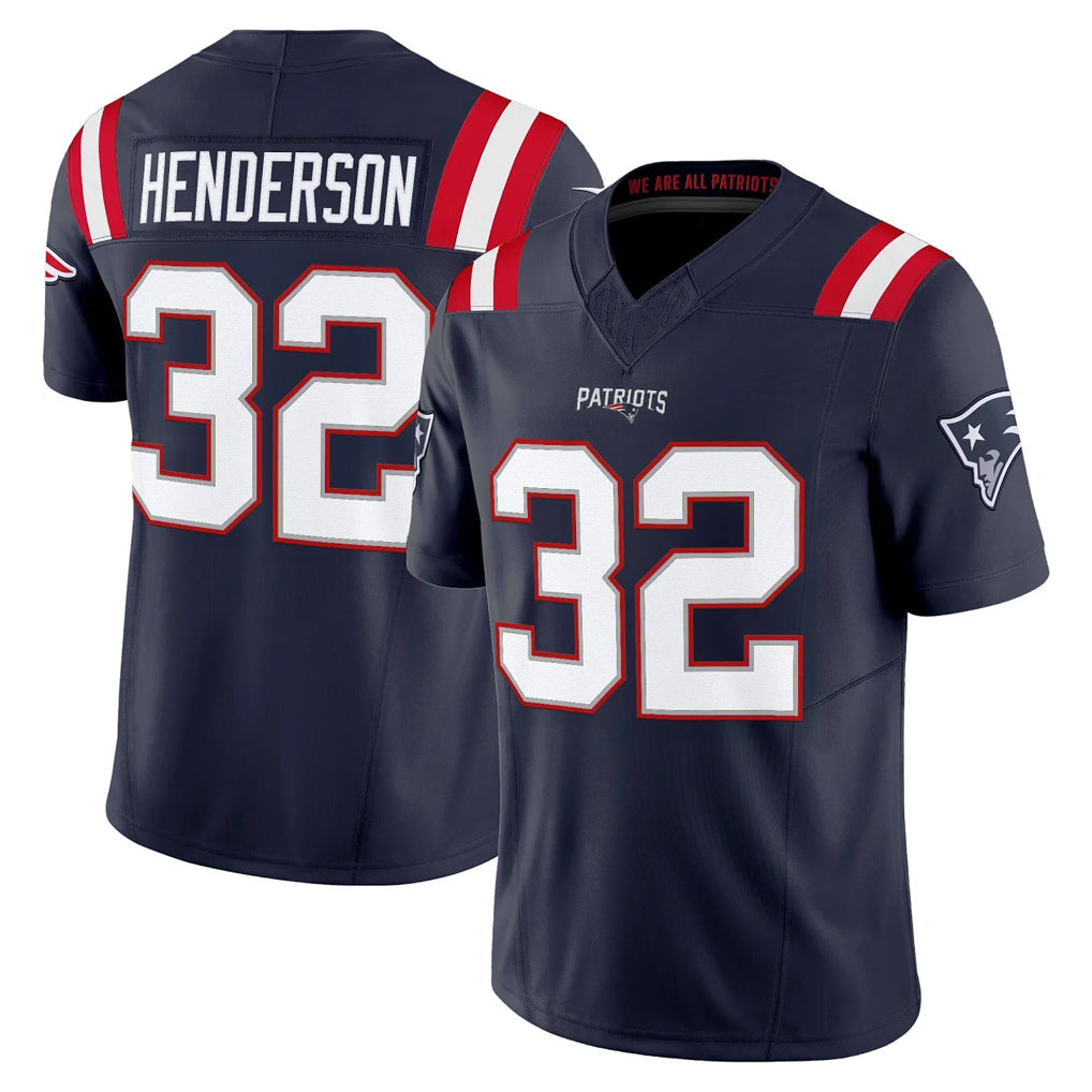 Parkc NE.Patriots #32 TreVeyon Henderson Player Navy Limited Vapor F.U.S.E. Home Game Stitched Jerseys
