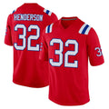 Parkc NE.Patriots #32 TreVeyon Henderson Player Red Home Game Stitched Jerseys