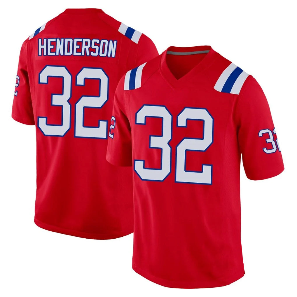 Parkc NE.Patriots #32 TreVeyon Henderson Player Red Home Game Stitched Jerseys