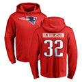 Parkc NE.Patriots #32 TreVeyon Henderson Player Red LOGO Pullover Hoodies Home Game Stitched Jerseys