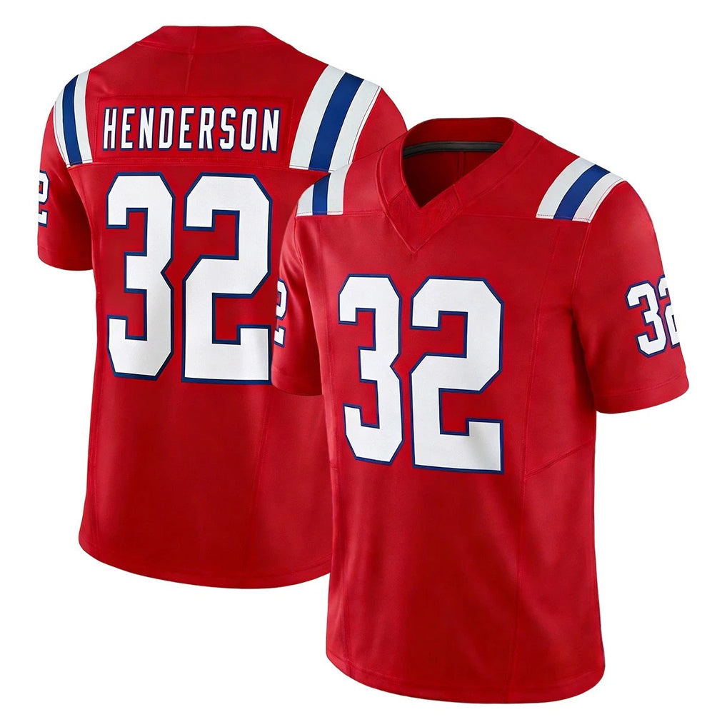 Parkc NE.Patriots #32 TreVeyon Henderson Player Red Limited Vapor F.U.S.E. Home Game Stitched Jerseys
