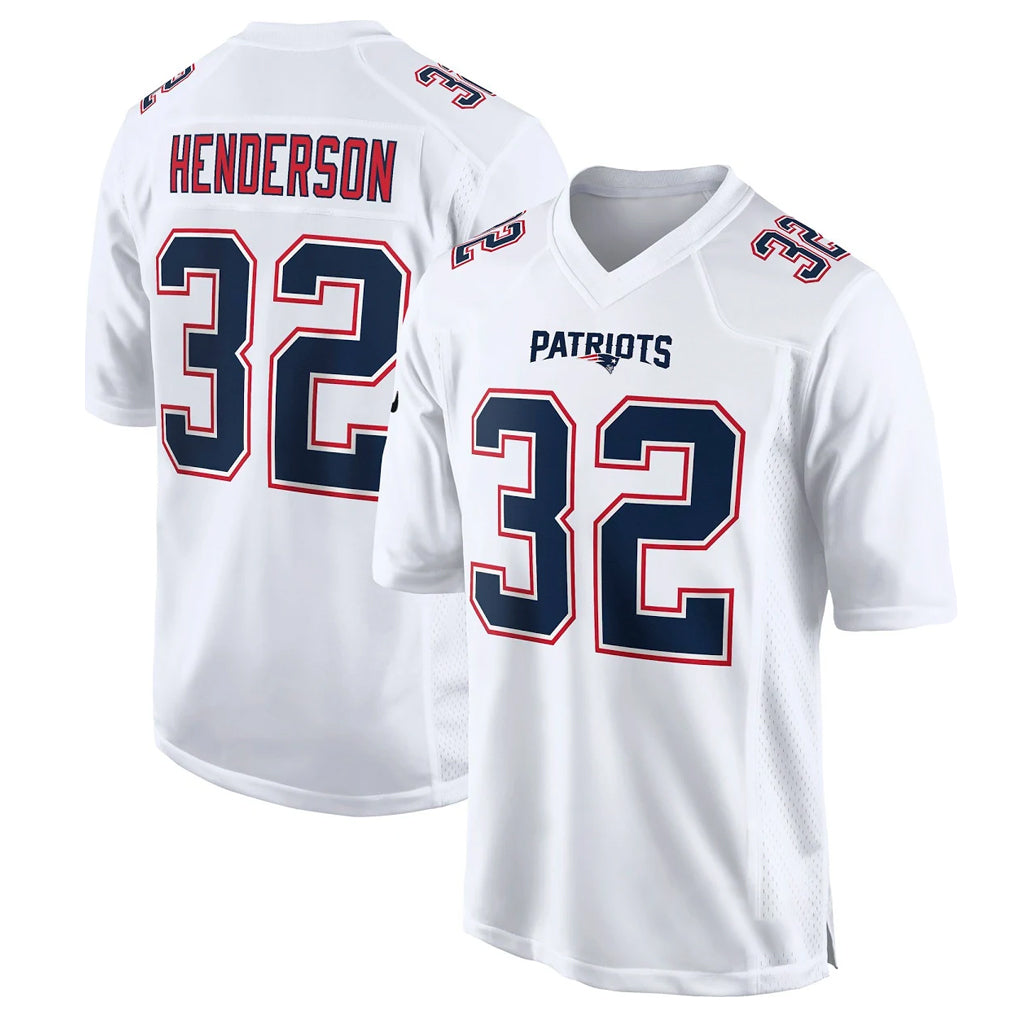 Parkc NE.Patriots #32 TreVeyon Henderson Player White Fashion Limited Home Game Stitched Jerseys