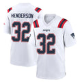 Parkc NE.Patriots #32 TreVeyon Henderson Player White Home Game Stitched Jerseys