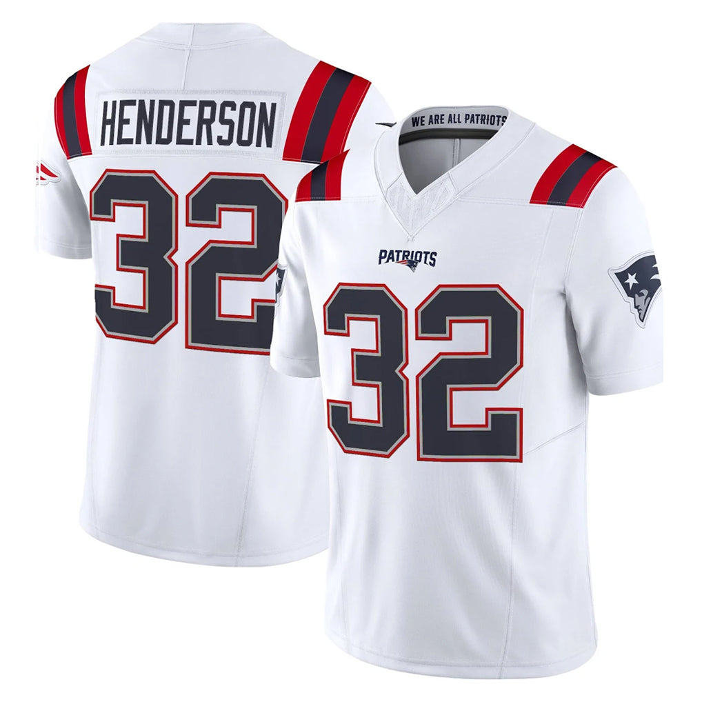 Parkc NE.Patriots #32 TreVeyon Henderson Player White Limited Vapor F.U.S.E. Home Game Stitched Jerseys